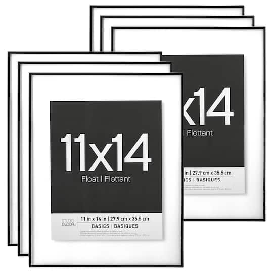 6 Pack: Black Thin 11&#x22; x 14&#x22; Float Frame, Basics by Studio D&#xE9;cor&#xAE;